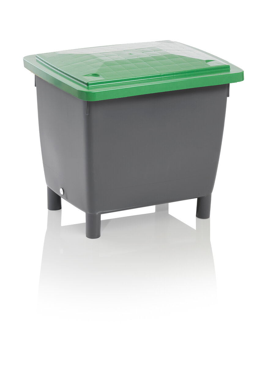 Universal container 210 l basaltgrey with green lid