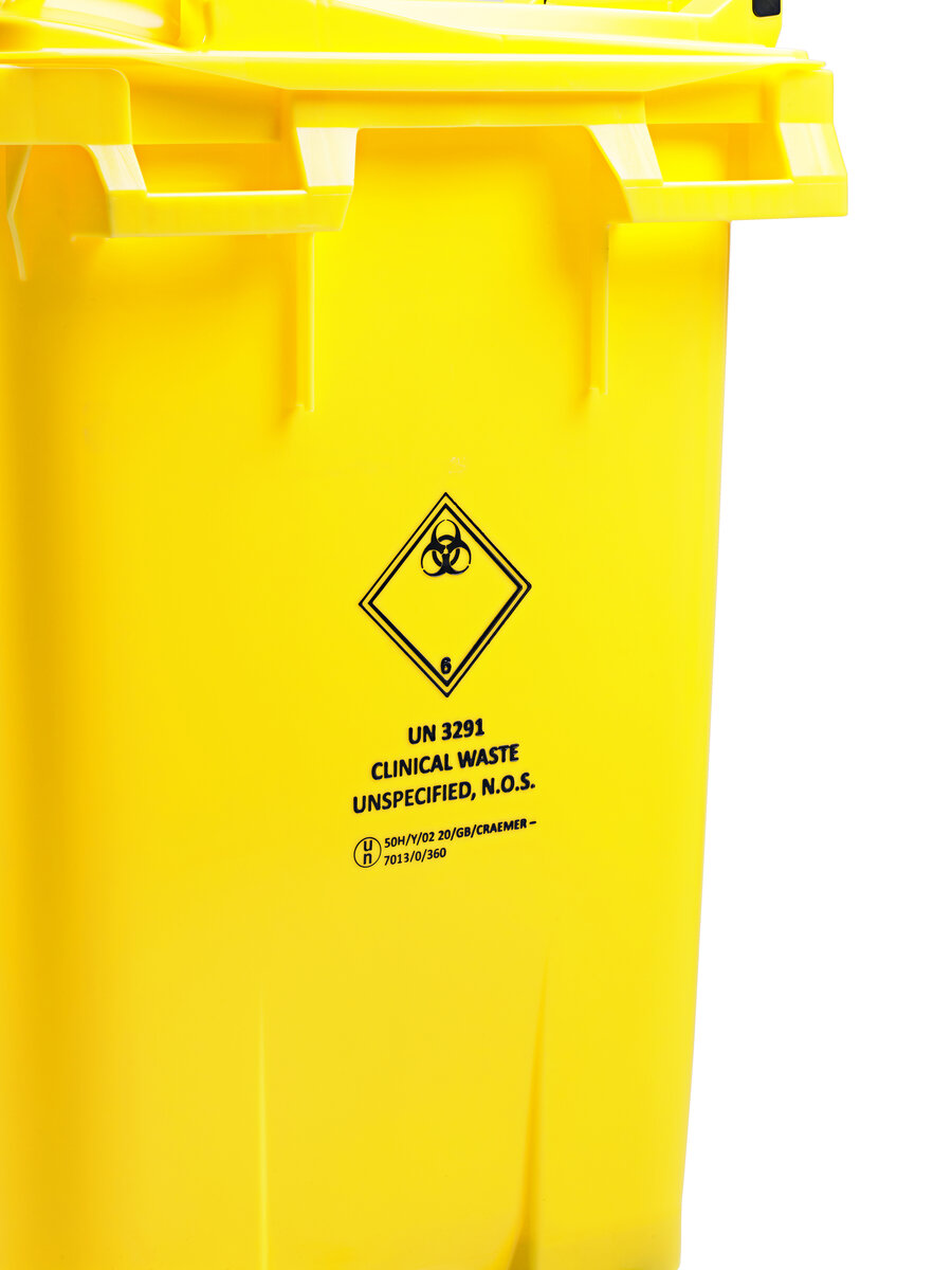 MGBneo4 770 Liter gelb Seitenansicht mit UN Stempel