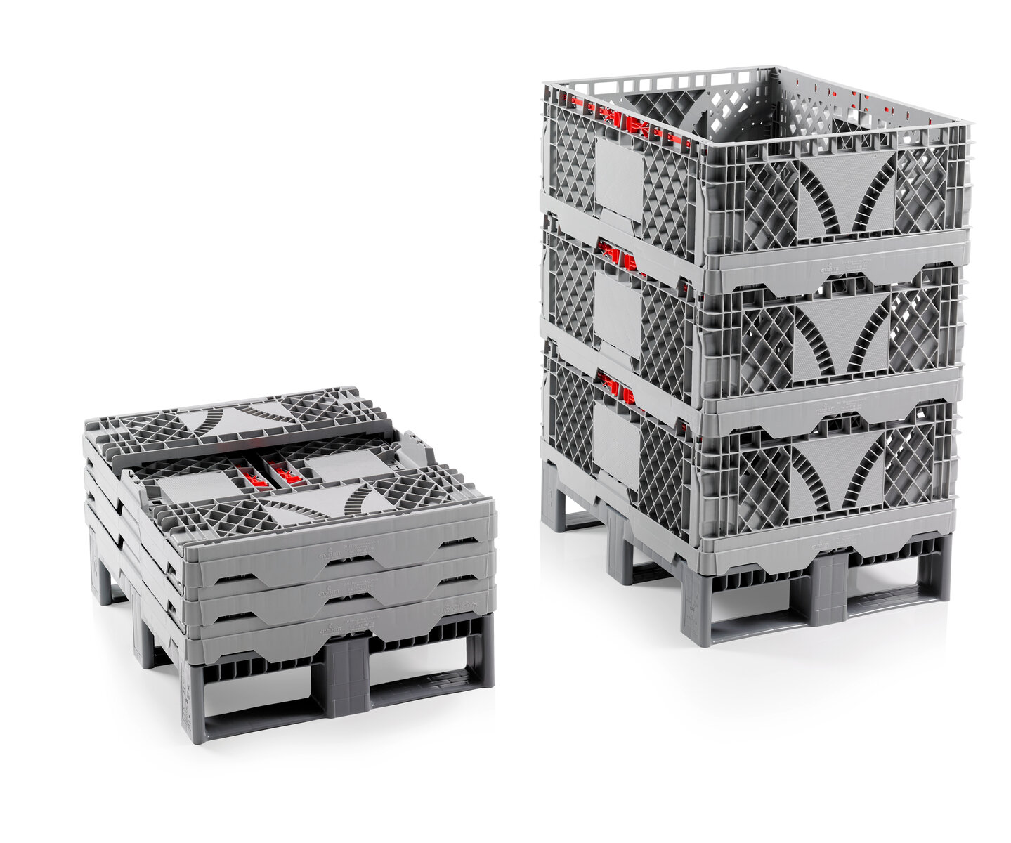 3 x CC2 opend on pallet and 3 x CC2 closed on pallet