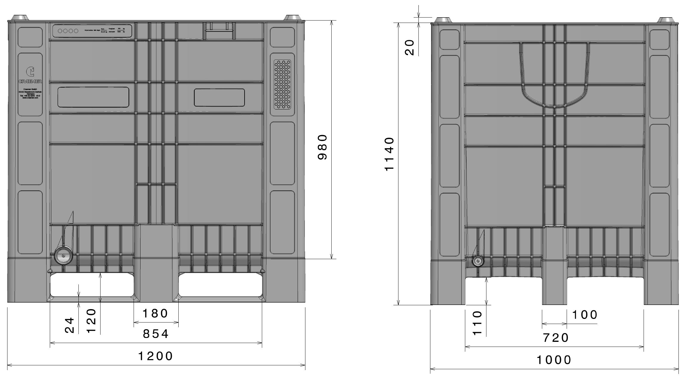 CB3 High 3 runners technical drawing