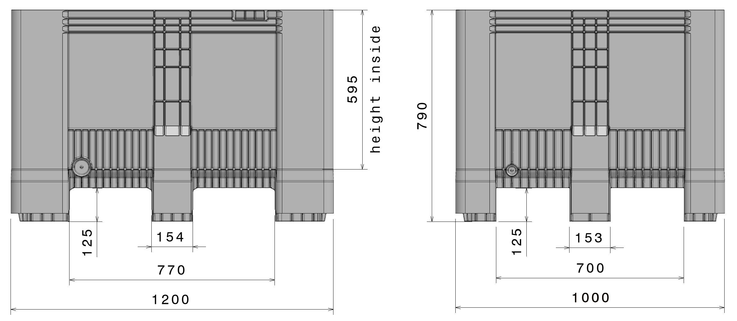 SB3 closed walls 9 feet technical drawing