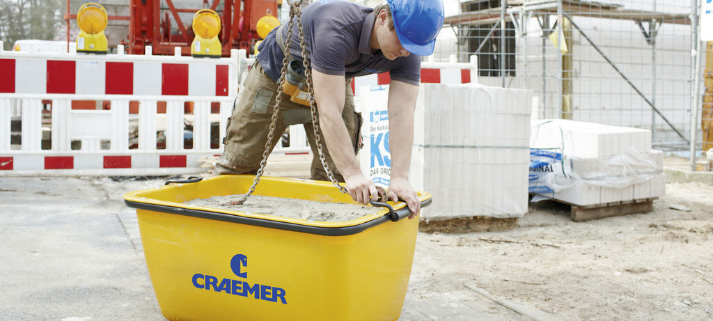 FMK with mortar on construction site