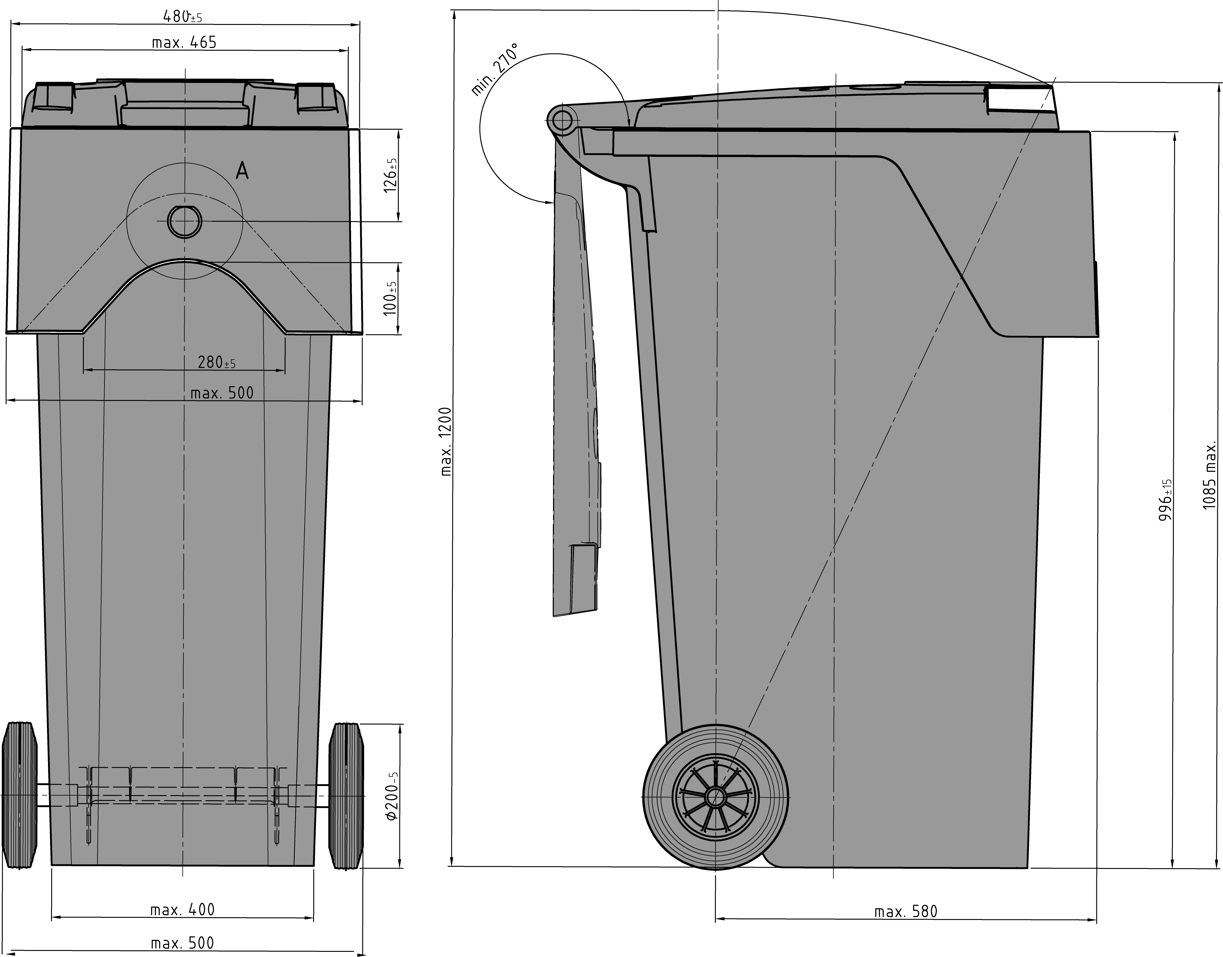 DU 180 l technical drawing