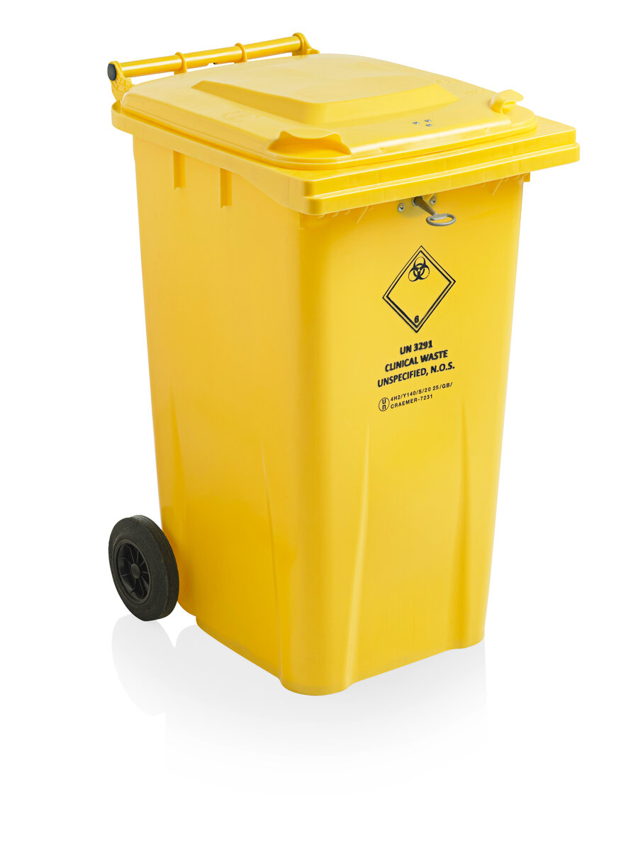 MGBneo 240l Clinical Waste standing with key