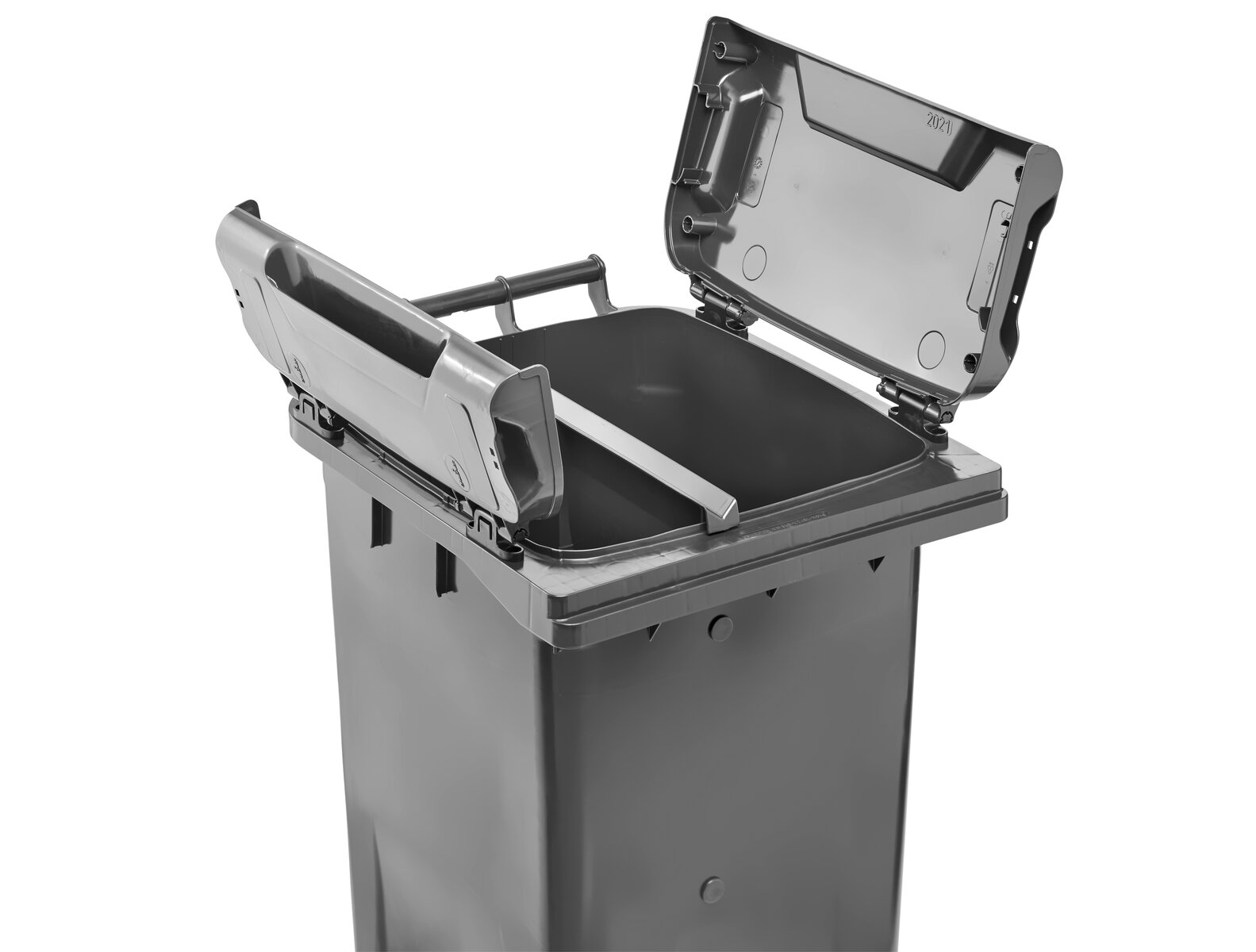 MGBneo twin compartment bin lid 40-60 open