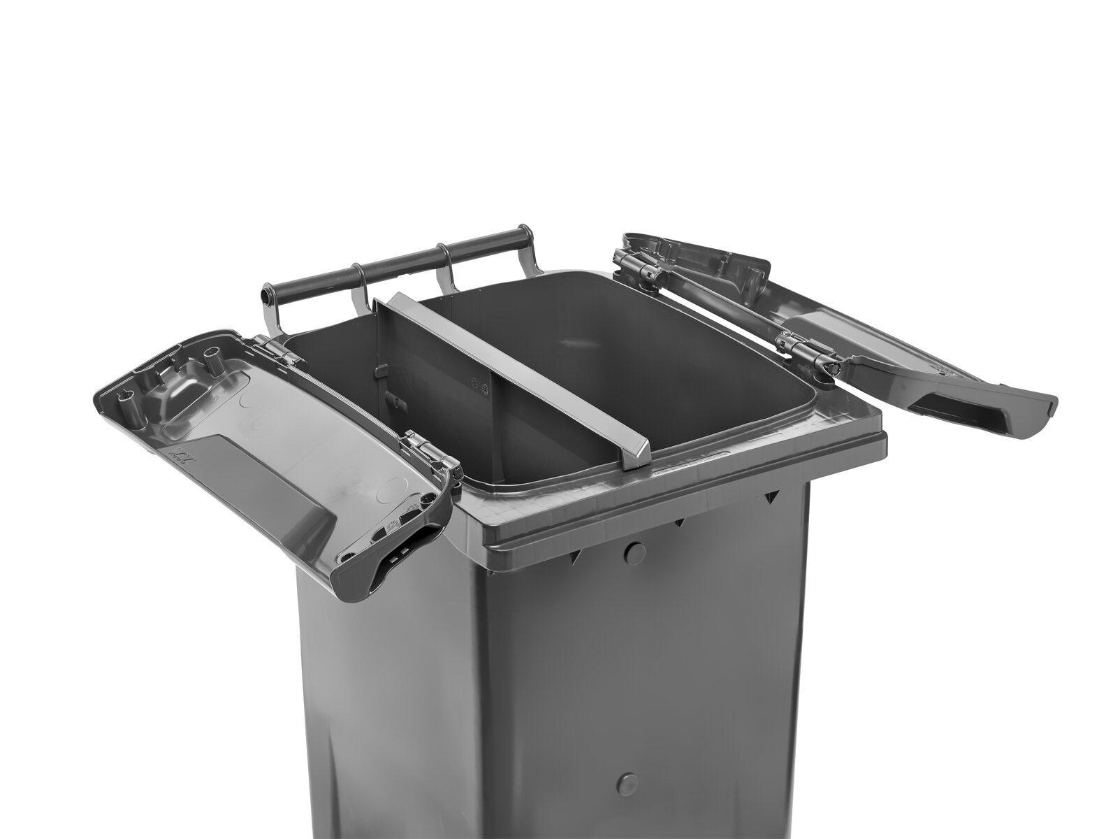 MGBneo twin compartment bin lid 40-60 fully open