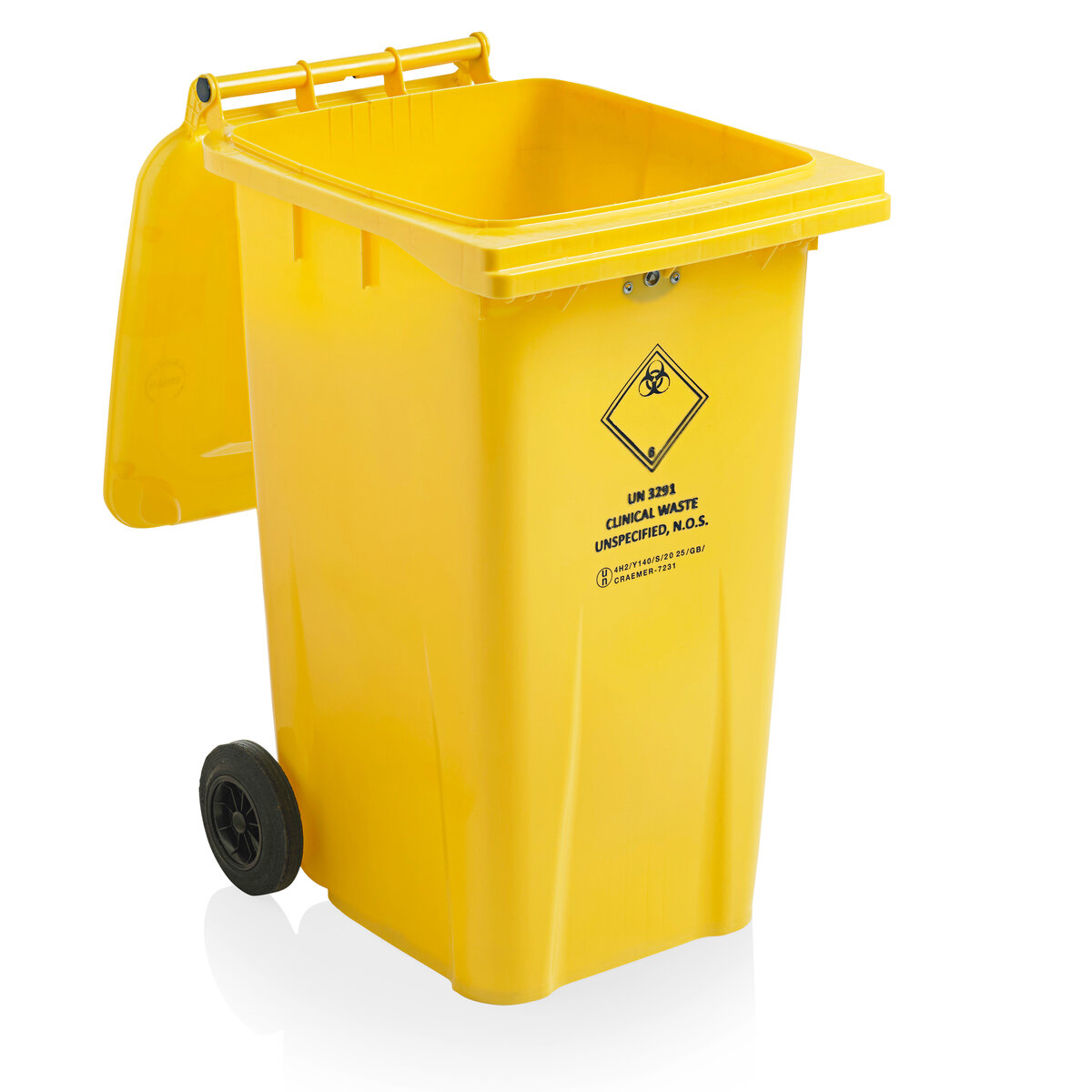 MGBneo 240 l Clinical Waste standing with lid open