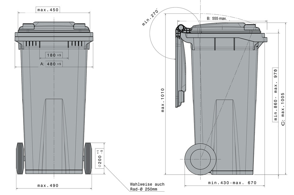 MGBneo 120 l technical drawing