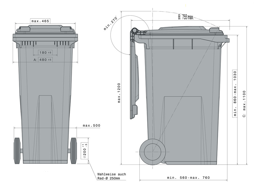 MGBneo 180 l technical drawing