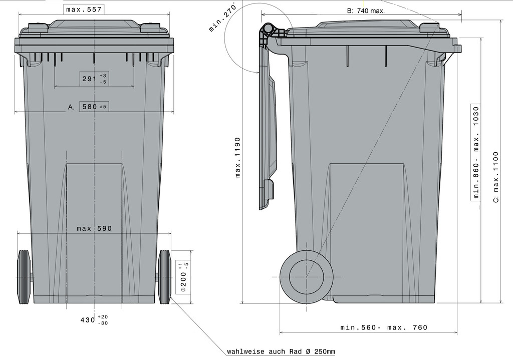 MGBneo 240 l technical drawing