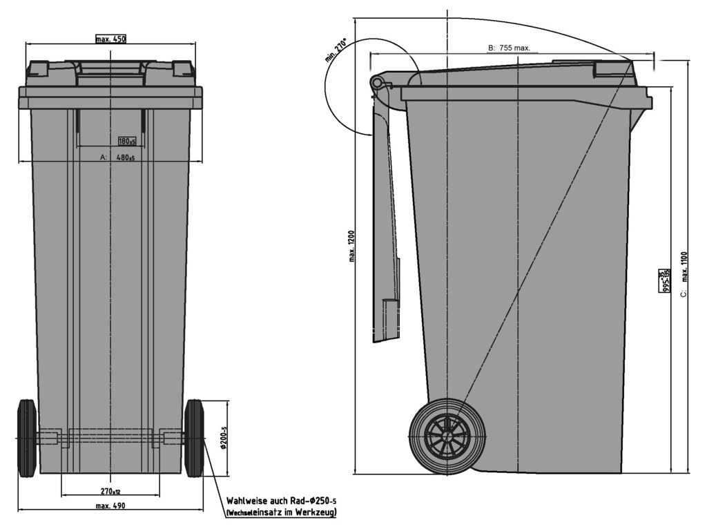MGBplus 180 l technical drawing