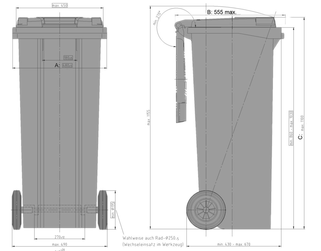 MGBplus 140 l technical drawing