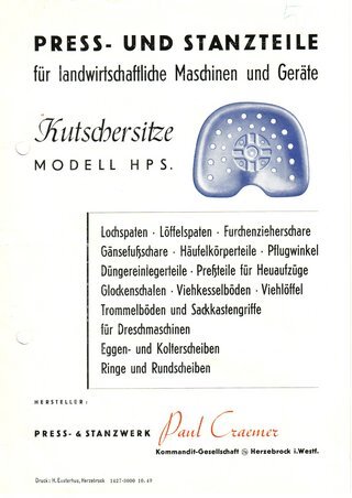 Old advertising poster for pressed and stamped parts