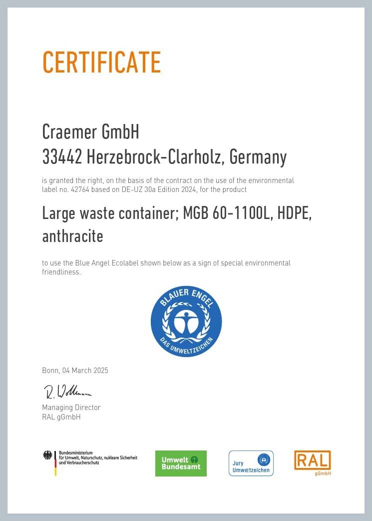 Blue Angel Certificate