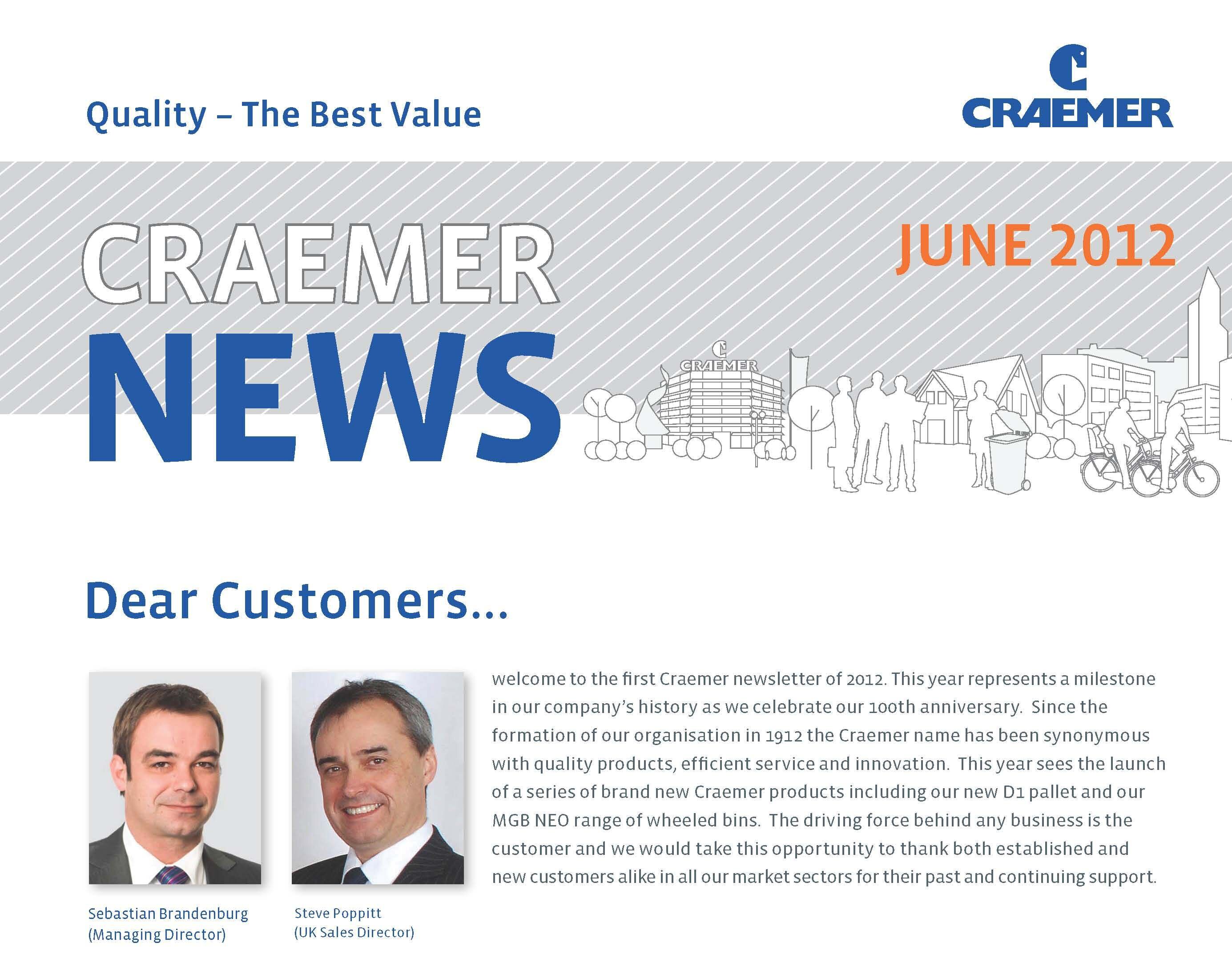 Craemer UK Newsletter Announcement