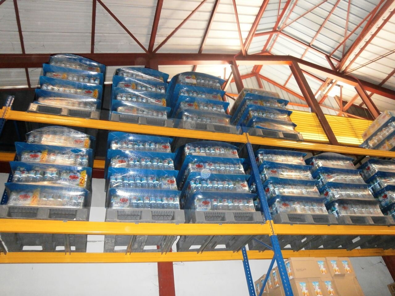 Pallets with bottles