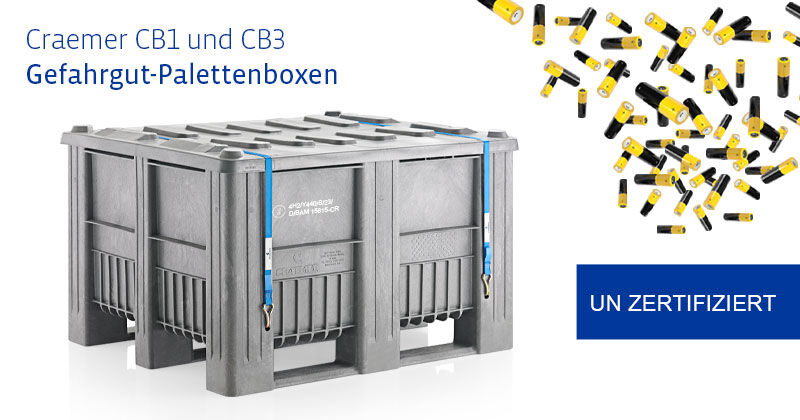 Banner UN Palettenbox mit Batterien