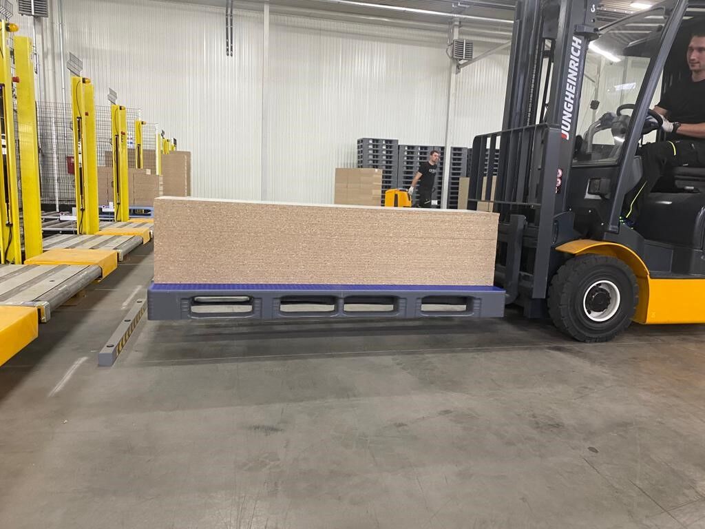 TC Palgrip loaded on a fork stack