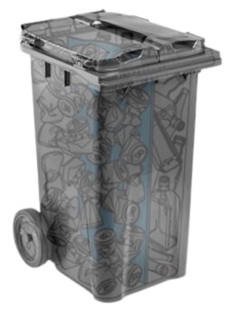 Craemer Twin Compartment Wheeled Bin with saloon lid and partition wall