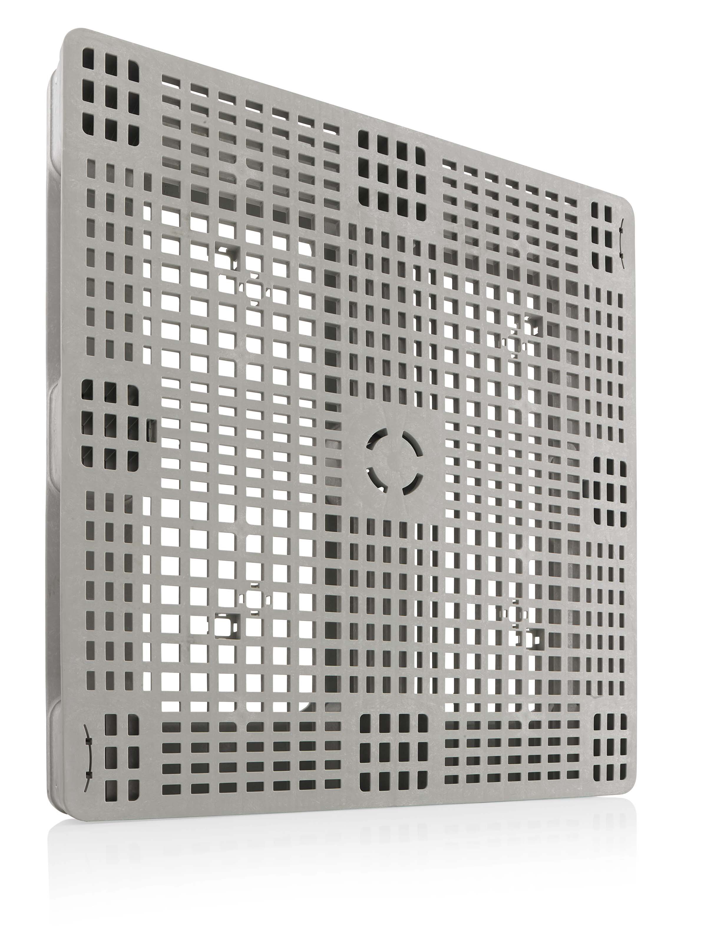 Die Oberseite der Canpal Dosenpalette mit engmaschigem Raster