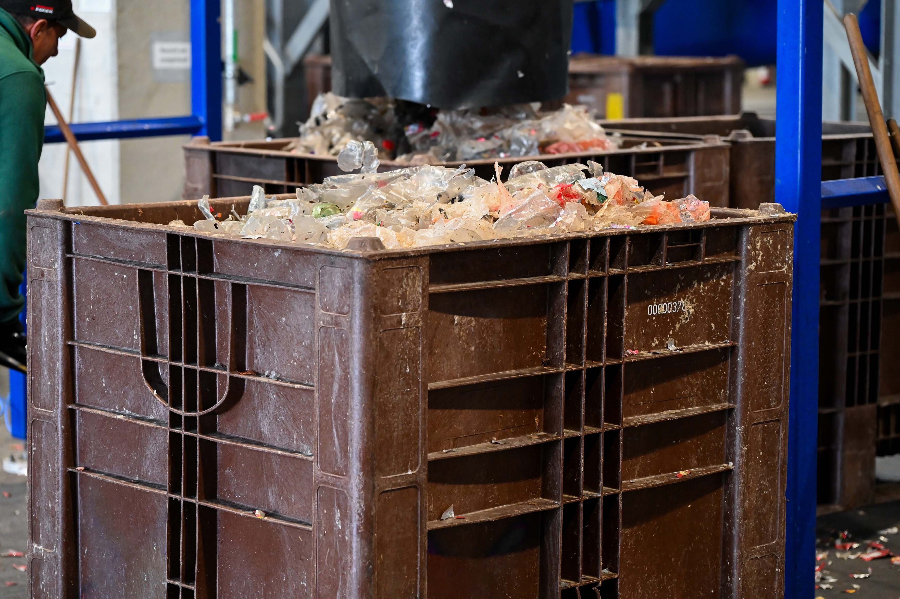 CB3 High filled with old plastic packaging