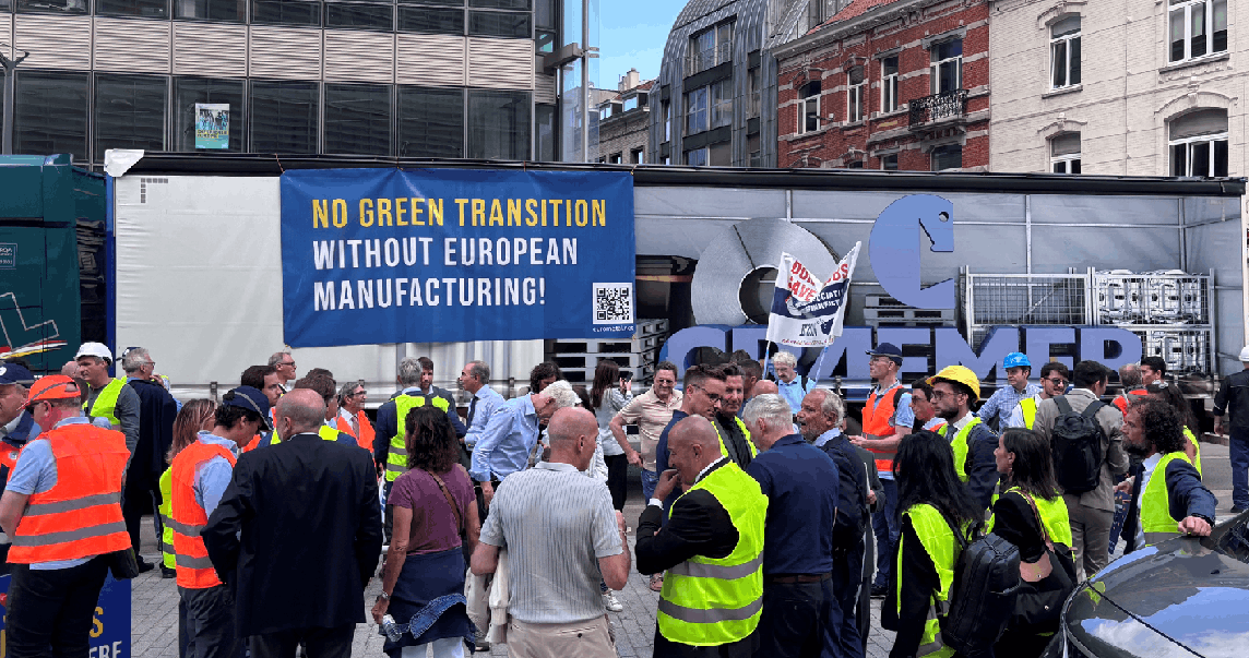 Craemer Lkw bei Demonstration in Brüssel