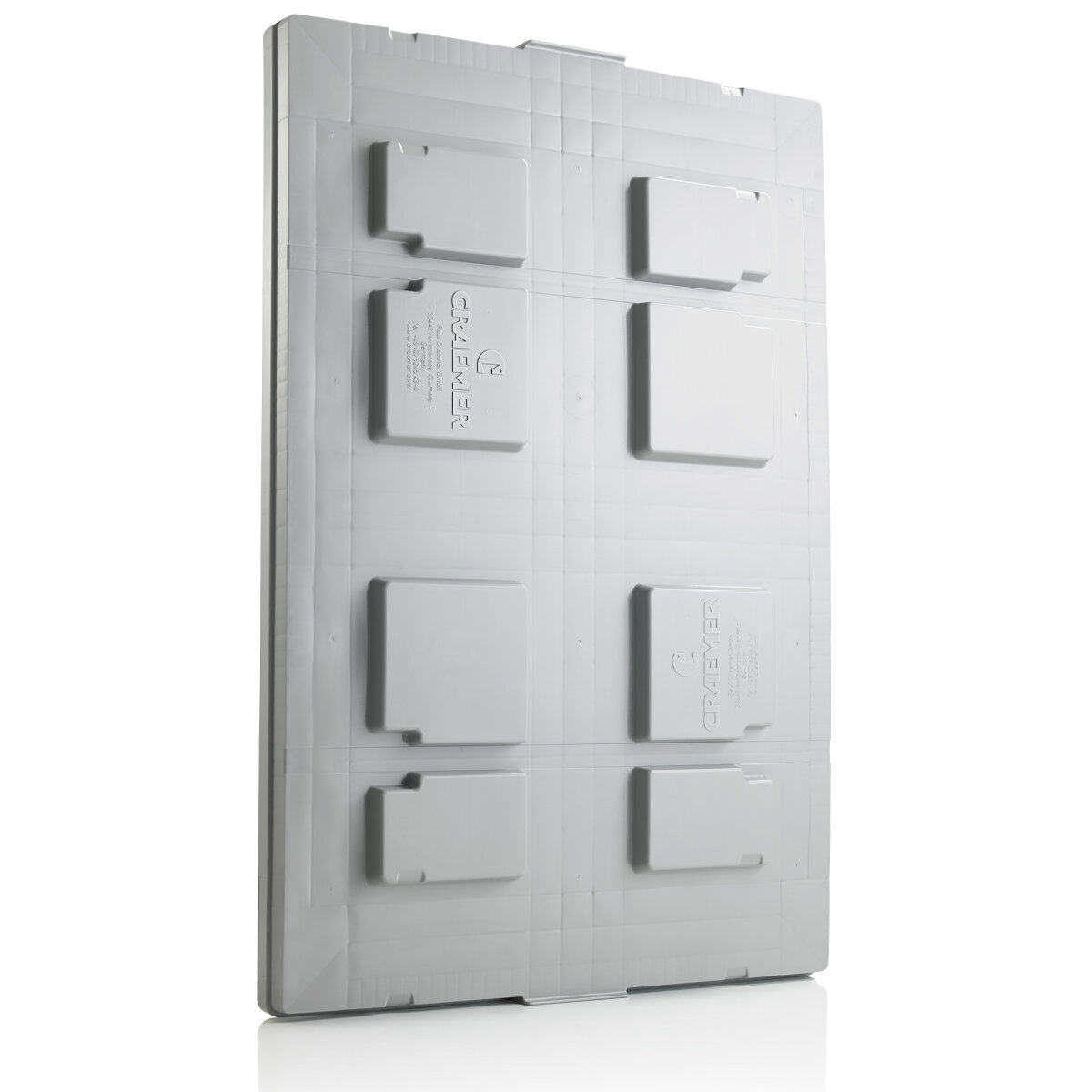 Lid for Euro pallet standing front lightgrey Lid for Euro pallet standing front lightgrey