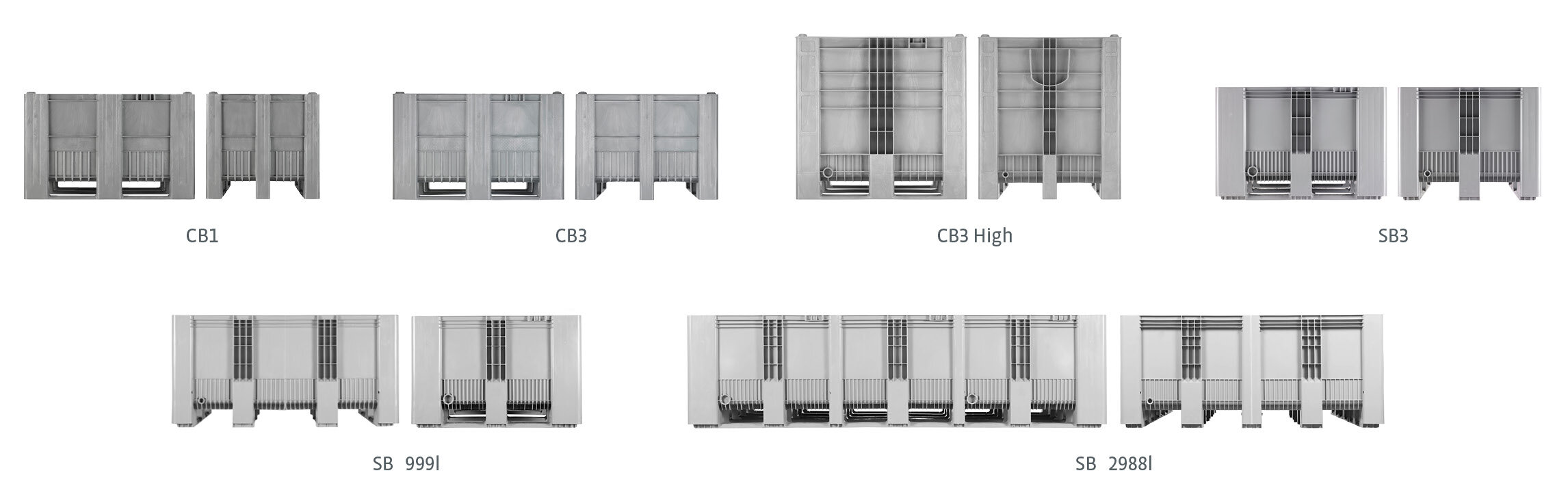 Size comparison UN-approved pallet boxes
