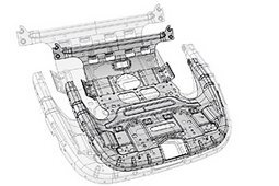 CAD-model spodnej časti sedadla