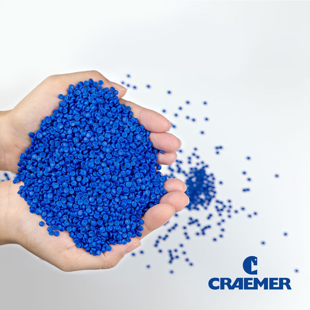 Blue granules in two hands
